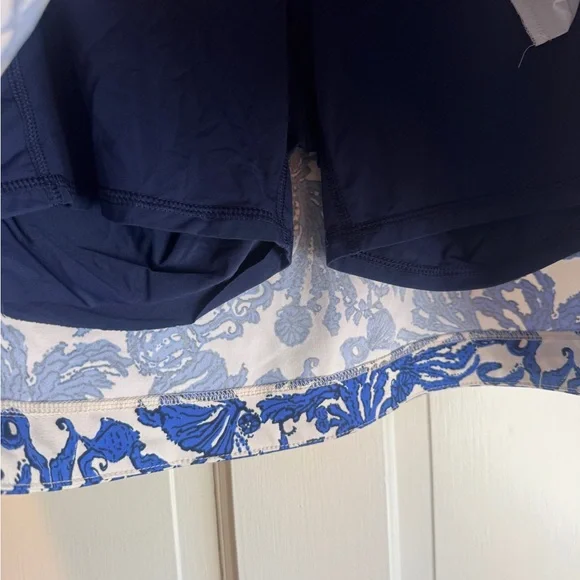 Lilly Pulitzer Luxletic Monica Skort in a blue and white print - Picture 6 of 8